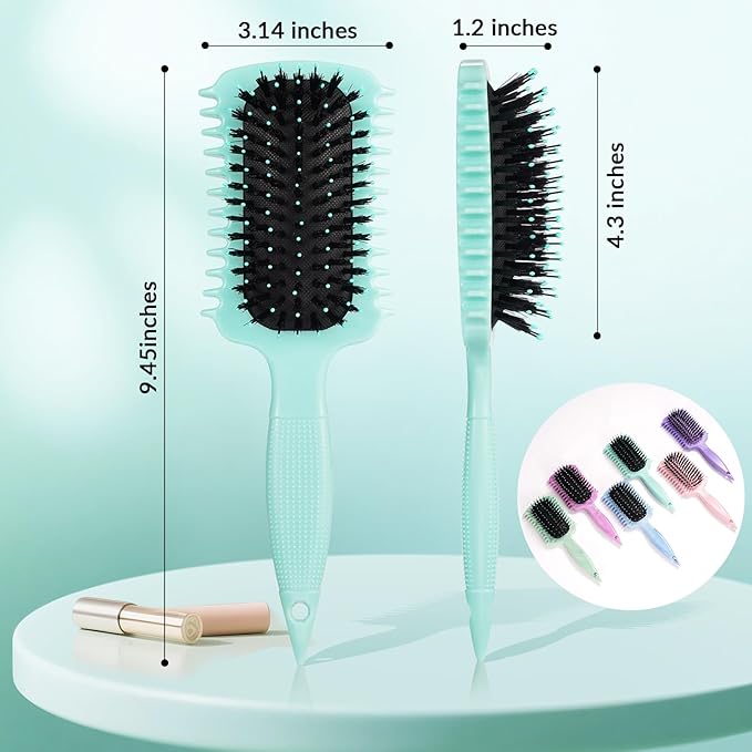 Curl Defining Brush, Volume Curly Hair Brush Products for Effortlessly Detangling Shaping and Styling Women's Men's Curls on All Wet or Dry Hair Types, Reduces Frizz (Green 1PC)