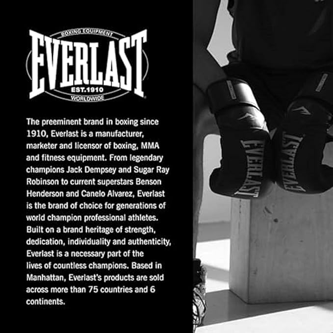 Everlast Elite 2 Boxing Gloves, Pro Training Gloves for Men and Women, Secure Fit Hook and Loop Closure & Ventilation, Heavy Bag & Speedbag Training.