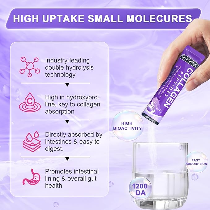 Collagen-Peptides-Powder-Packets - Multi Type I II III V X Collagen for Women with Antioxidant Blend + Vitamin C & E for Skin, Hair, Nail & Joint, Non-GMO, 30 Stick Packs