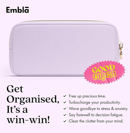Embla Makeup Bag Travel Cosmetics Pouch and Toiletry Bag, Nylon Zipper Pouch Purse, Cute Make Up Organizer Storage Tote for Women Girls, Waterproof Travel Skincare Case, Small Makeup Bags,Orchid
