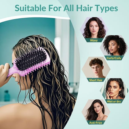 Curl Defining Brush, Volume Curly Hair Brush Products for Effortlessly Detangling Shaping and Styling Women's Men's Curls on All Wet or Dry Hair Types, Reduces Frizz (Marble Purple)