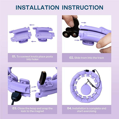 U1-28/30 Knots, Magnetic Lock Smart Weighted Hula Hoop