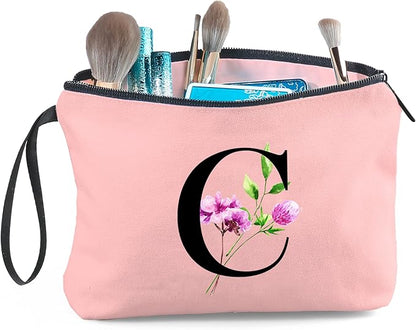SEAMOON Birthday Thank You Appreciation Monogrammed Gifts for Mom Aunt Teacher Sister Friend Coworkers Bride Bridesmaid Makeup Cosmetic Bag with Mirror Mothers Day Christmas Graduation C