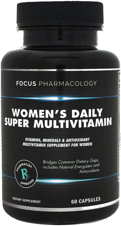 Women's Daily Super Multi-Vitamin for Women - 180 Ct Blend of Vitamins, Minerals, Plus Herbs for Energy, Focus, and Womens Health