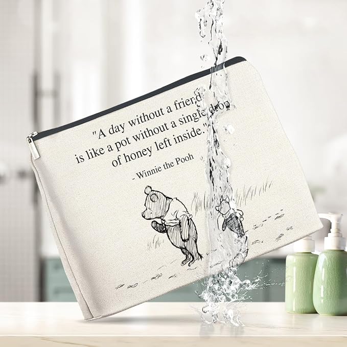 YeleY Winnie the Pooh Classic Cosmetic Bag - Friendship Gift for Best Friends, Girls & Women