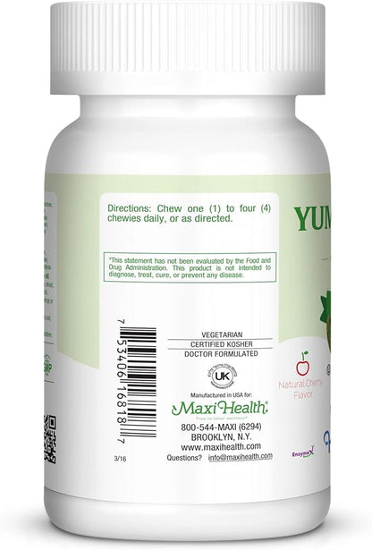 Maxi-Health Chewable Vitamin C - Zinc lozenges - Immune Booster - Cherry Flavor - 180 Chewies - Kosher
