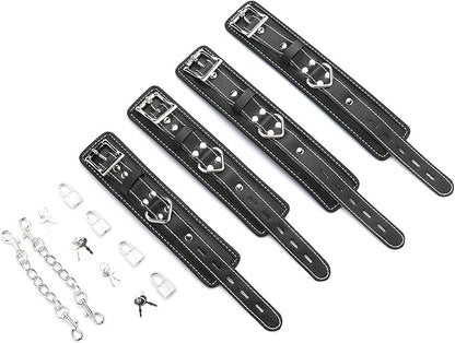 EXREIZST Adjustable Expandable 2 Silver Spreader Bar Set
