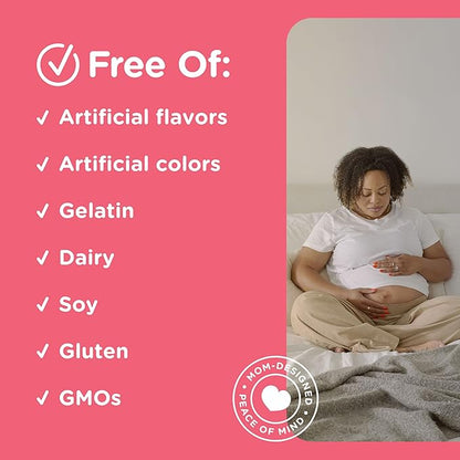 Mommy's Bliss Prenatal Multivitamin + Probiotic for Women w/ Folic Acid, Supports Baby Development & Mom's Digestion w/ Zinc, Vitamin B6 & B12, Ginger & Choline, Vegan & Gluten Free (45 Servings)