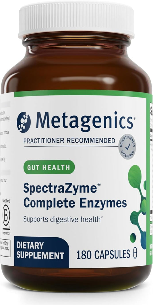 Metagenics SpectraZyme Complete Enzyme Complex - Digestive Enzymes Supplement - Digestive Health for Men & Women* - Non-GMO - 180 Capsules