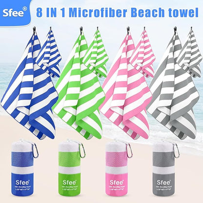 Sfee 4 Pack(8Pcs) Microfiber Travel Towel