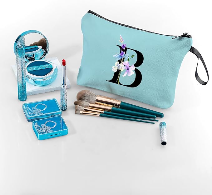 SEAMOON Birthday Inspirational Bridesmaid Proposal Team Small Gifts for Women Mom Aunt Teacher Sister Coworkers Makeup Cosmetic Bag Travel with Mirror Mothers Day Christmas Graduation B