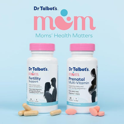 Dr. Talbot's Mom Prenatal Multi-Vitamin Daily Supplement - Folic Acid, Iron, Vitamins, and More - 60 Tablets