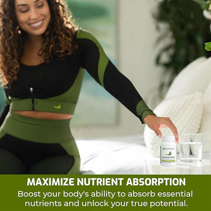 BiOptimizers - MassZymes 4.0 with AstraZyme - Digestive Enzyme Supplement for Better Absorption - Relief from Bloating, Constipation, and Gas - Contains Lipase, Amylase, and Bromelain, 30 Capsules