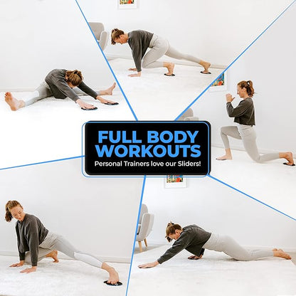 Core Sliders for Working Out, Dual Sided Exercise Gliding Discs for Use on All Surfaces, Ultimate Core Trainer, Light and Portable, Gym & Home Total Body Workout Equipment