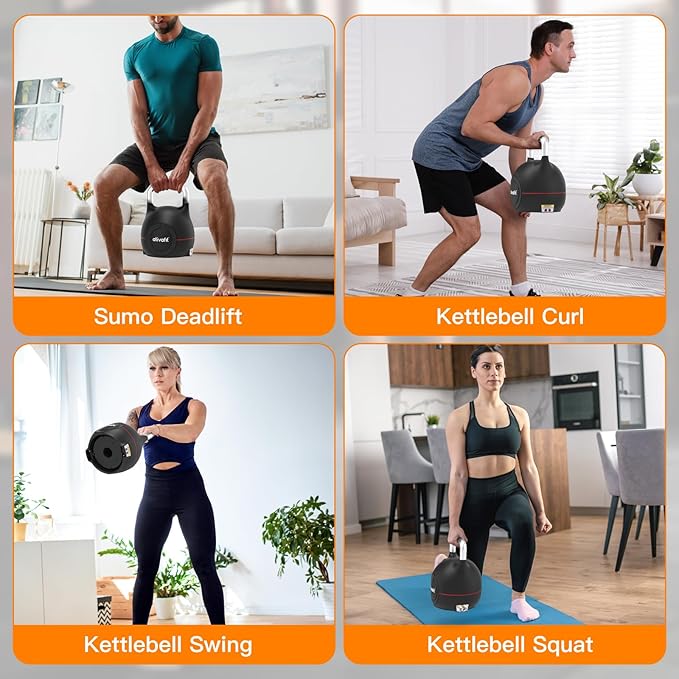 Ativafit 7 in 1 Adjustable Kettlebell 5-44lbs Adjustable