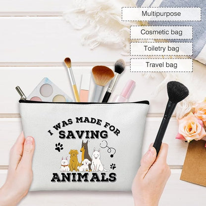 Multifunction Makeup Bag Purse - Animal Print, Gift for Her, Vet Tech Student, Travel Accessories -08