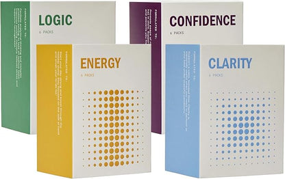 The Starter Kit - Nootropic Brain Support Supplements with Clarity, Logic, Confidence & Energy - One-Month Supply to Promote Mental Focus, Natural Energy & Memory (24 Nootropic Pouches)