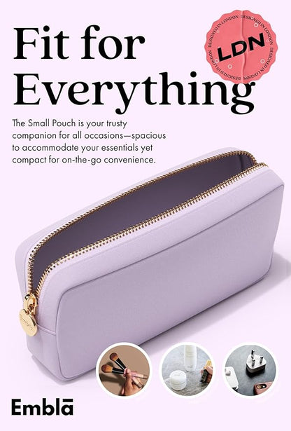 Embla Makeup Bag Travel Cosmetics Pouch and Toiletry Bag, Nylon Zipper Pouch Purse, Cute Make Up Organizer Storage Tote for Women Girls, Waterproof Travel Skincare Case, Small Makeup Bags,Orchid