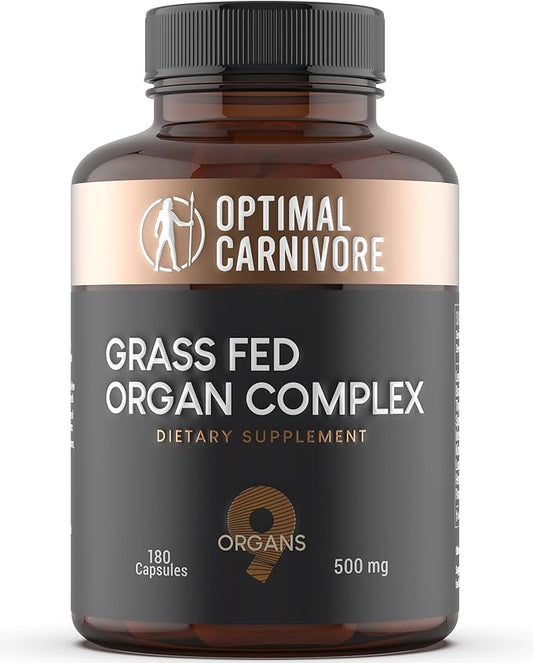 Grass Fed Beef Organs, Beef Organ Capsules, Beef Organ Supplement, Organ Supplement Grass Fed, Organ Meat Capsules, Grass Fed Organ Complex - 9 Organs - Beef Liver, Brain, Thymus, Lung, Gallbladder