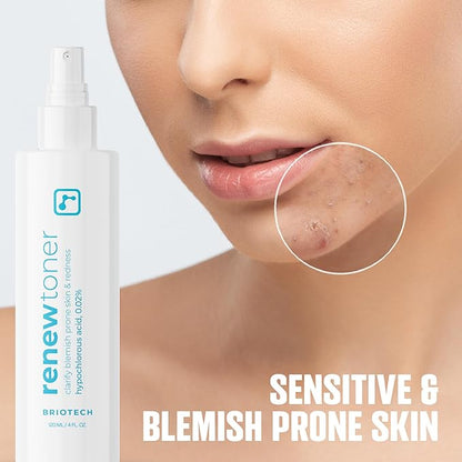 BRIOTECH BrioCare Skin Care Set, Skin Renew Toner Spray 4 fl oz + Mineral Serum 2 fl oz, Minimize Appearance of Acne, Soften Lines, Tighten Wrinkles, Smooth Face Neck Chest, Gift Set for Men & Women