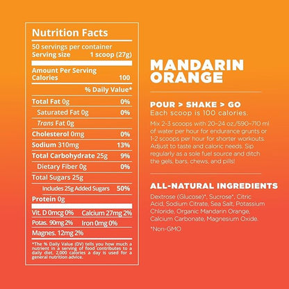 Tailwind Nutrition Endurance Fuel, Electrolyte & Hydration Sports Drink Mix Powder, Gluten-Free, Vegan, Mandarin, 50 Servings