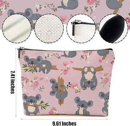 Cute Koala Makeup Bag Koala Gifts Cosmetic Bag Koala Themed Gifts for Women Girls Friend Daughter Animal Lover Gifts Travel Organizer Zipper Pouch Graduation Birthday Friendship Gifts