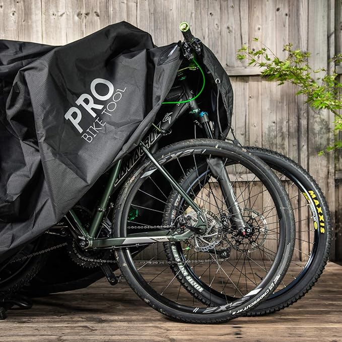 Pro Bike Tool Bike Cover for Outdoor Bike Storage - Stationary L for 1 Bike - Heavy Duty Riptstop Material, Waterproof and Anti-UV - Bicycle Cover Protection for Mountain & Road Bikes, Bike Tent