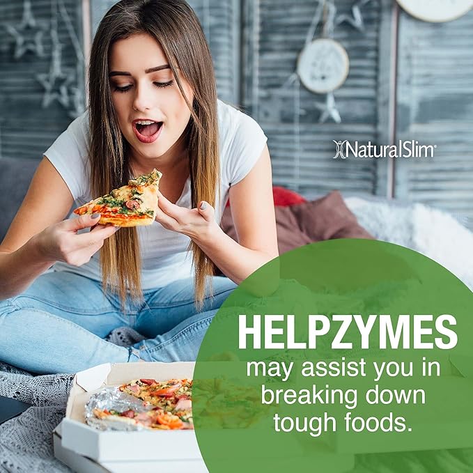 NaturalSlim Helpzymes Digestive Enzymes for Digestion, Bloating, Gas Relief & Gut Health Supplement - Digestion Supplement* with Pancreatin, Betaine HCL & Daily Essential Enzyme - 100 Caps (3 Pack)