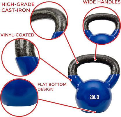Sunny Health & Fitness Vinyl Coated Kettlebell