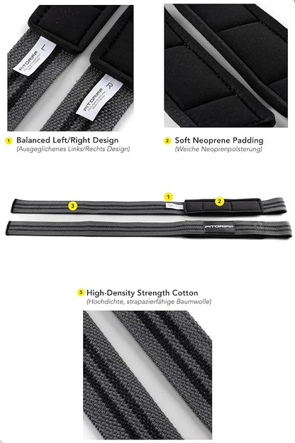 Fitgriff® Lifting Wrist Straps for Weightlifting