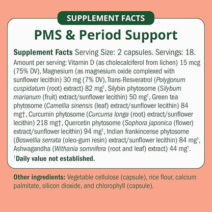 PMS & Period Relief - Menstrual Cramp Relief: No More Period Cramps, Mood Swings, or Bloating. PMS Supplement for Happy Hormones and Period Relief. (36 Count)