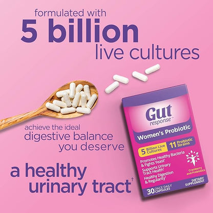 Women’s Probiotic, Slows Down Digestive Aging, Boosts Immune System, Supports UT & Feminine Health, Cranberry Extract, Non-GMO, Gluten Free & Soy Free, 5 Billion CFU, 30 Capsules