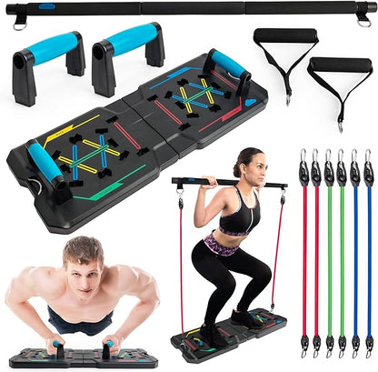 BlueClouds Push Up Board and Pilates Bar Kit