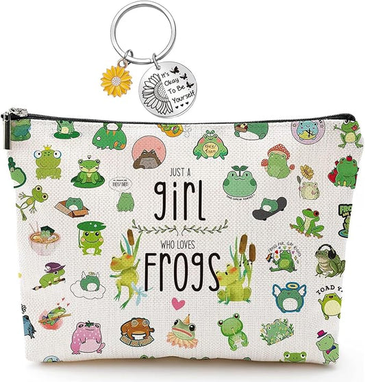 Flog Cosmetic Bag Zipper Pouch - Just A Girl Who Loves Makeup Bag Gift