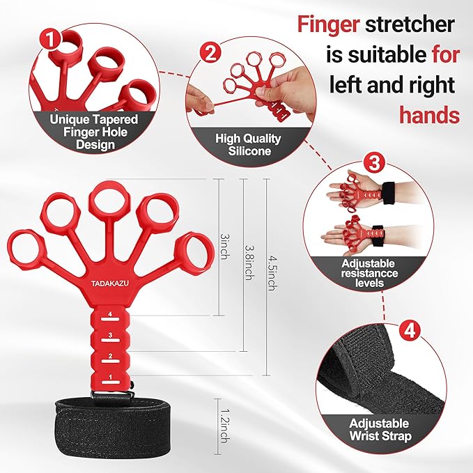 Grip Strength Trainer Kit (5 Pack) Adjustable Resistance