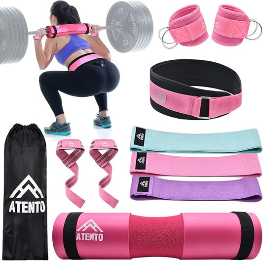 ATENTO 10Pcs Barbell Pad Set with Weight Lifting 3 levels 2 Gym 2 Lifting