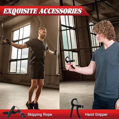 Punching Bag for Adults, Hanging Punching Bag with 12OZ Boxing Gloves, Chains, Wristband, Hand Grip Strengthener, Jump Rope, Heavy Boxing Bag for Training, Karate, Kickboxing, Muay Thai