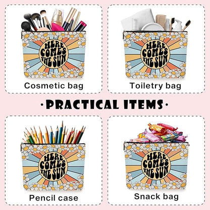 Boho Sunshine Inspirational Makeup Bag - Cute Yellow Accessories, Ideal Return Birthday Gifts for Women