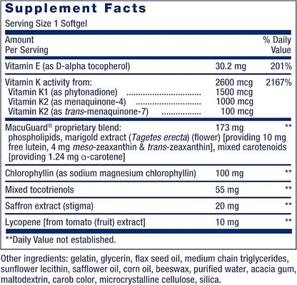Life Extension Once-Daily Health Booster - Vitamins & Nutrients Supplement for Whole-Body Health - Vitamin K Complex, Vitamin E, Saffron, Lutein and More - Non-GMO, Gluten-Free - 60 Softgels