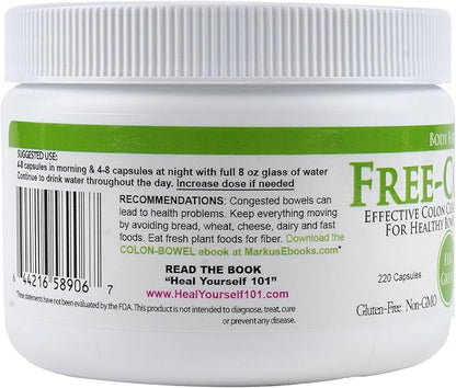 Colon Formula by Markus- Capsules - Comprehensive Formula - Fiber Rich for Toxin Removal - Aloe, Ginger, Citrus Flavonoids & Cascara Sagrada - Gentle & Effective Detoxification