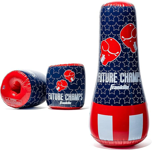 Franklin Sports Inflatable Punching Bag & Bopper Glove Set - Perfect for Kids & Toddlers - Oversized Boxing Bag & Gloves Small