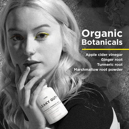 Amen Leaky Gut Supplement - Advanced Formula with Bioavailable L Glutamine, Zinc, Turmeric, DGL Licorice Root - Marshmallow Root - Probiotics & Fermented Prebiotics - Vegan, Non-GMO - 90 Capsules