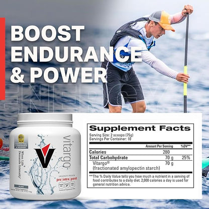 Vitargo Carbohydrate Powder | Feed Muscle Glycogen 2X Faster | 1 LB Unflavored Pre Workout & Post Workout | Carb Supplement for Recovery, Endurance, Gain Muscle Mass