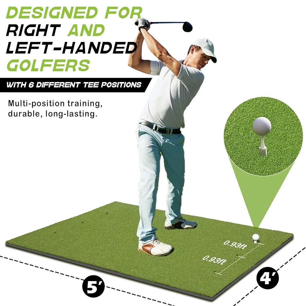 Bltend Thickened Golf Mat: 5x4ft & 5x5ft Heavy-Duty Golf Hitting Mats Practice Outdoor/Indoor, Elite Dense Artificial Turf Matt Training Aid for Backyard/Garage/Driving Range/Simulators
