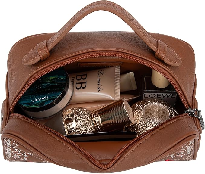 Wrangler Makeup Pouch Bag Mini Western Toiletry Purse Cosmetic Organizer Paisley Travel Pouch for Women