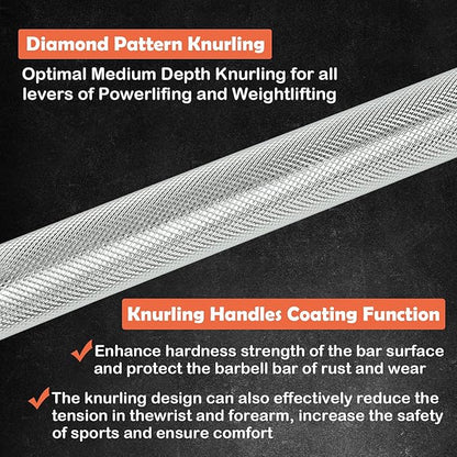 Threaded Chrome Barbell Bar 1-2 Inch Barbell Diameter