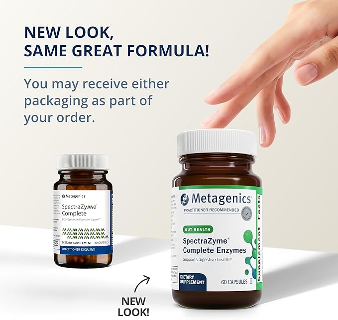 Metagenics SpectraZyme Complete Enzyme Complex - Digestive Enzymes Supplement - Digestive Health for Men & Women* - Non-GMO - 60 Capsules