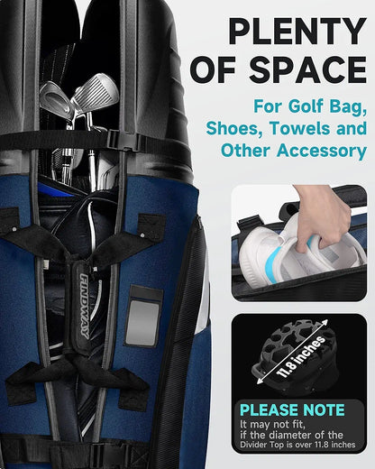 findway Golf Travel Bags for Airlines with Wheels and ABS Hard Case Top, Protect Your Clubs, Waterproof 1680D Oxford Fabric and Oversize Tank Wheels, Lightweight and Easy to Maneuver