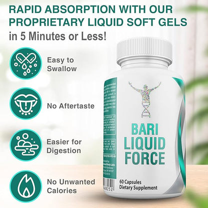 Gastric Bypass Vitamins with Iron Plus 42 Super Fruits & Vegetables for Post Bariatric Surgery Must Haves, Quick-Dissolve Gel Caps