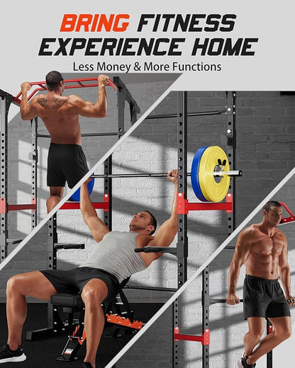 Power Cage, 1200lbs Capacity Power Rack with Adjustable